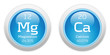 Magnesium and Calcium blue glossy web buttons