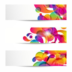 Wall Mural - Abstract web banners withcolorful arc-drop for your www design