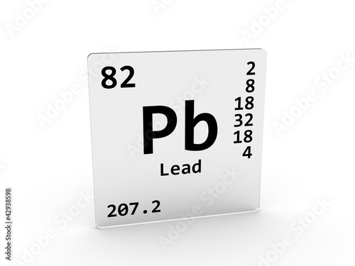 Lead symbol - Pb - element of the periodic table Stock Illustration