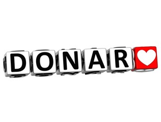 Poster - 3D Donate In Spanish Language Button Click Here Block Text