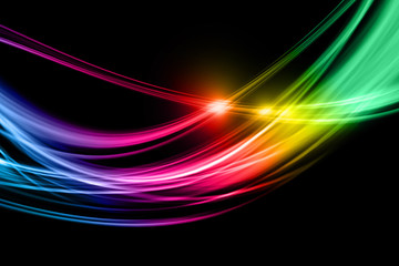 Fototapete - Fantastic elegant wave background design illustration with lights