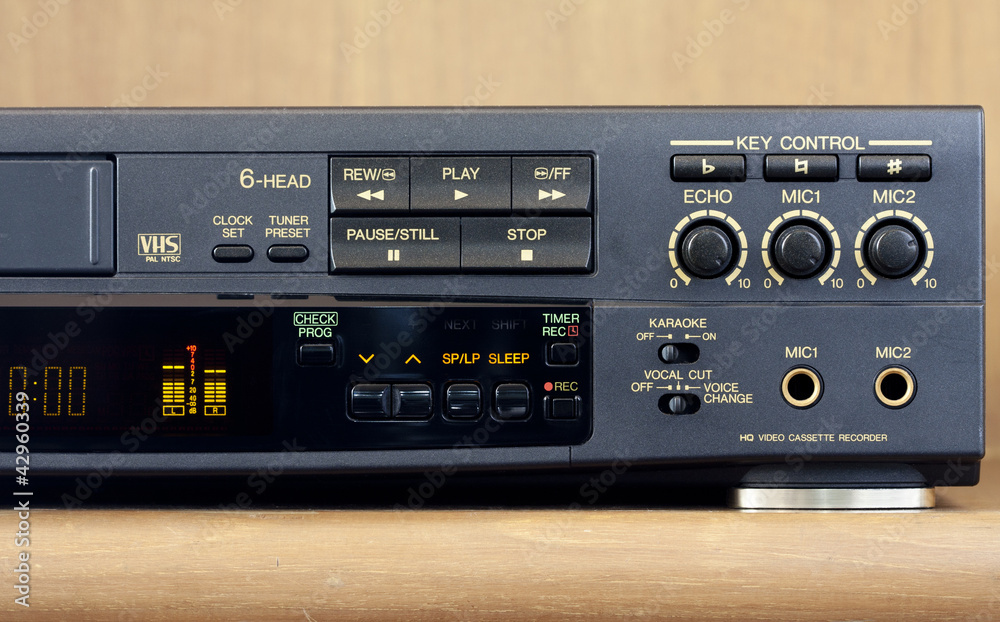 Control Panel and window display of a karaoke video recorder Stock ...