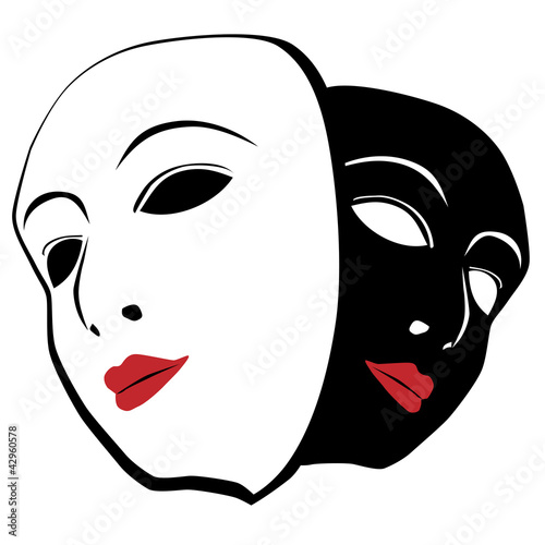 Naklejka na meble white and black mask