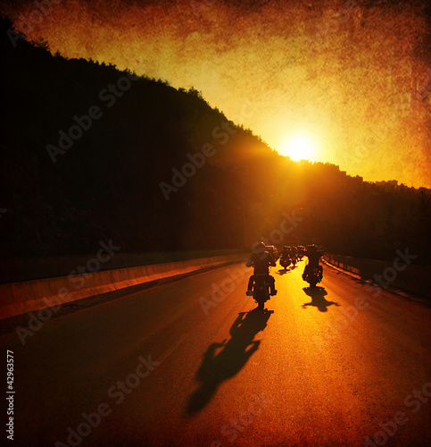 Foto-Doppelrollo - Motorcycle ride (von Anna Om)