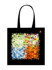 Leinwandbilder - Shopping bag design, four seasons