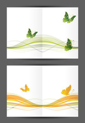 Poster - Abstract postcard with butterflies, cover and inside page.