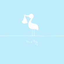 Stork With Baby Boy "It´s A Boy"
