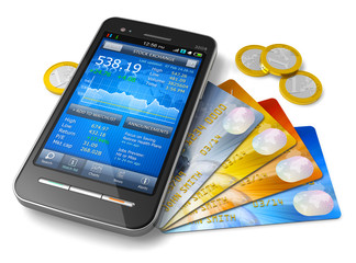 Aufkleber - Mobile banking and finance concept