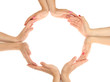 © Africa Studio - group of young people's hands isolated on white