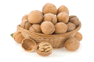 Wall Mural - walnuts isolated on white