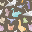 Origami animals seamless pattern