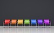 Colored stools in the waiting room