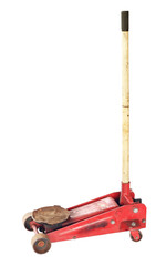 Wall Mural - hydraulic floor jack isolated on white background