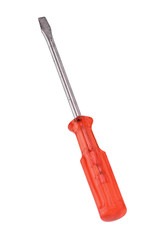 Red screwdriver isolated on white background