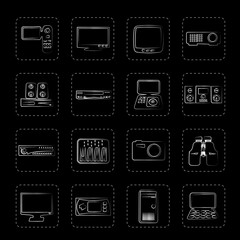 Hi-tech equipment icons - vector icon set 2