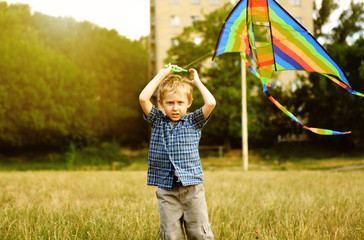 Wall Mural - Little boy with kite