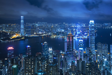 Aufkleber - View of Victoria harbor from the peak at Hong Kong