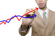 © basketman23 - Busines man draw outlines chart in virtual space