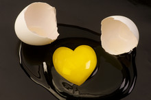 Heart Shape Egg Yolk.