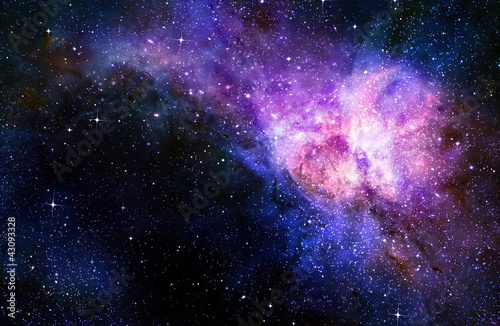 Plakat gwiaździsty, głęboki kosmos, nebual i galaktyka