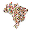 © Doreen Salcher - map of brasil with a lot of people portraits