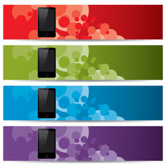 Wall Mural - vector website banners, smart phone promotion