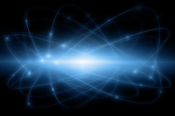 Poster - Abstract blue business science or technology background