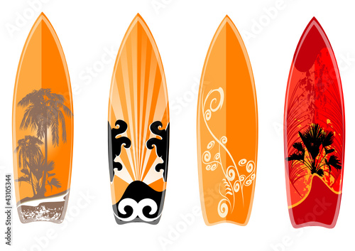 Naklejka dekoracyjna set of surfboard