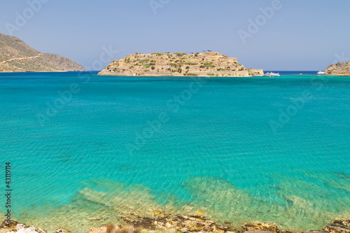 Nowoczesny obraz na płótnie Mirabello Bay view with Spinalonga island on Crete, Greece