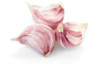 Garlic cloves on white, clipping path included