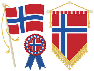 Wall Mural - norway flags
