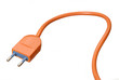 © Gustavo Andrade - Un enchufe en fondo blanco,conectando cable.