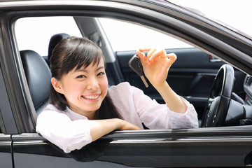 Canvas Print - 車に乗る女の子