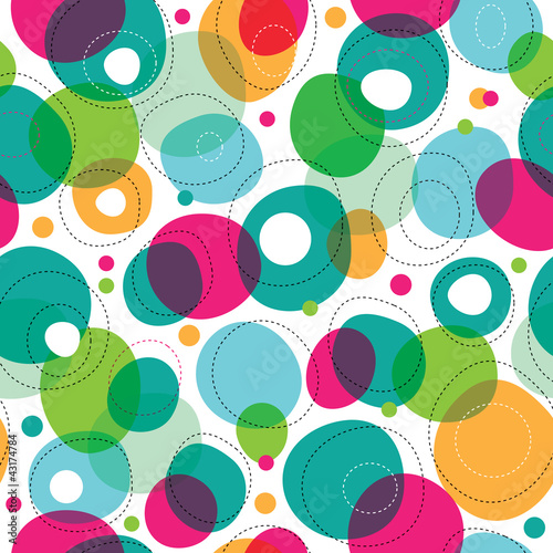 Obraz w ramie Seamless round bubbles kids pattern in vector