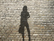 ombre de prostituée sur mur de briques