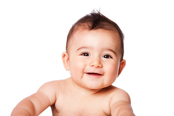 happy laughing baby face