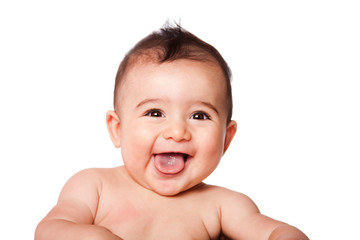 happy laughing baby face