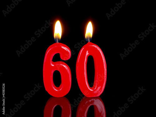 Poster Birthday-anniversary candles showing Nr. 60