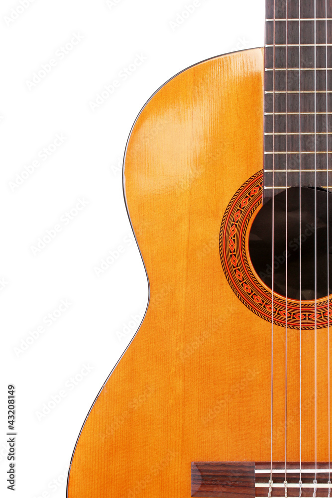 retro guitar isolated on white