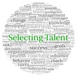 Selecting Talent concept in word tag cloud