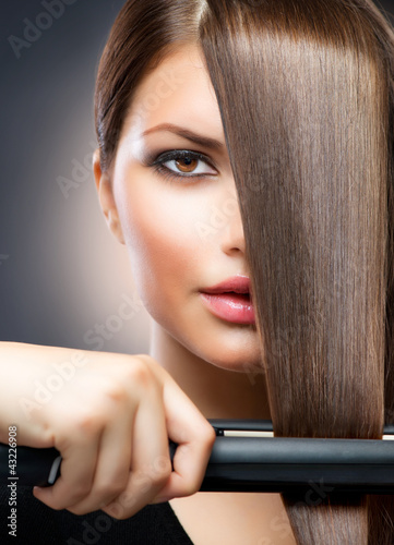 Naklejka - mata magnetyczna na lodówkę Hair Straightening Irons. Straight Hair