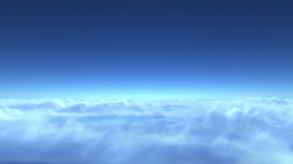 Wall Mural - flight over clouds, loop-able 3d animation