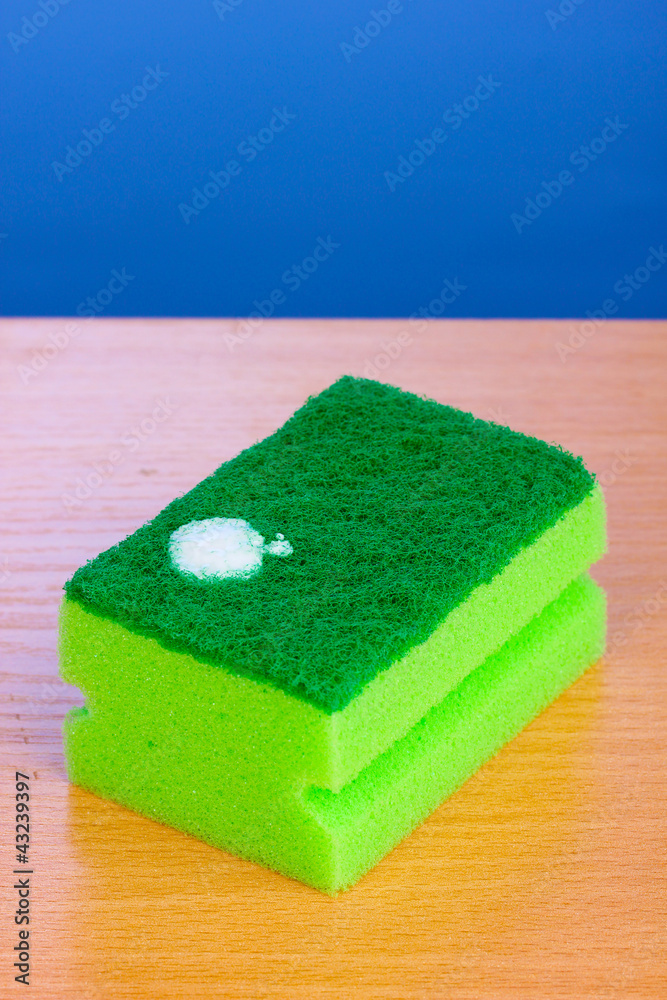 Sponge with dishwashing liquid