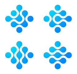 Poster - Logo Abstract. Molecule icon set. Engineering concept