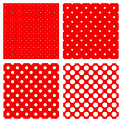 Wall Mural - White polka dots pattern on red