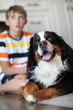 © Denizo - Boy and dog. Focus  on the dog