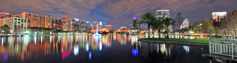 Fototapete - Orlando night panorama