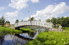 White Metal Bridge On River
