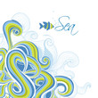 Sea waves vector background