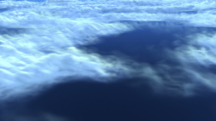 Wall Mural - flight over clouds, loop-able 3d animation